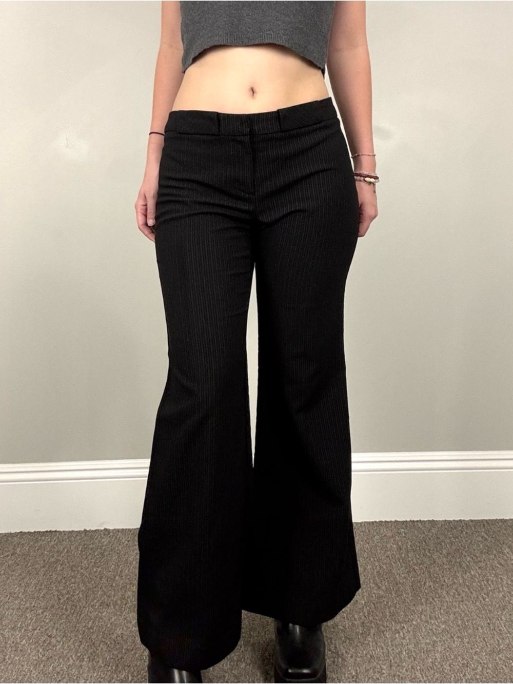 y2k lowrise pinstripe trousers